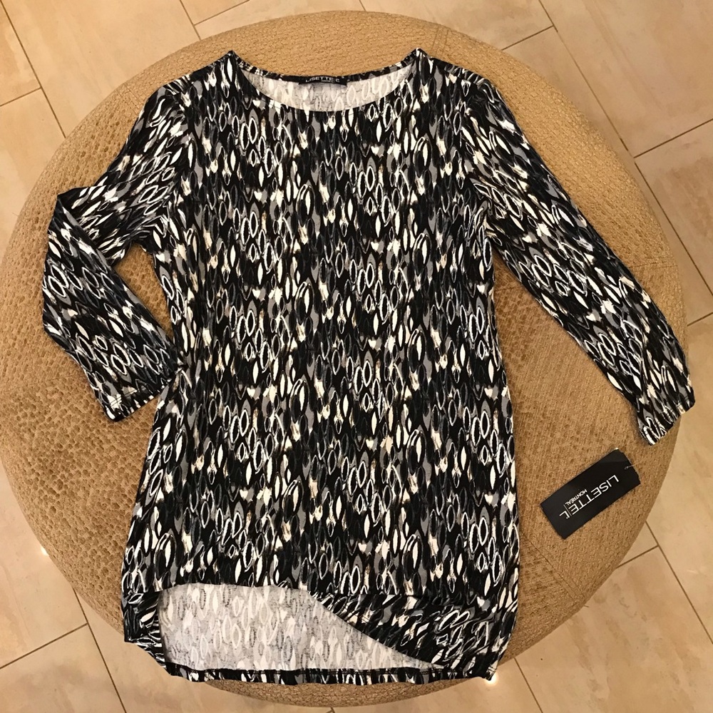 Lisette Black and white print top